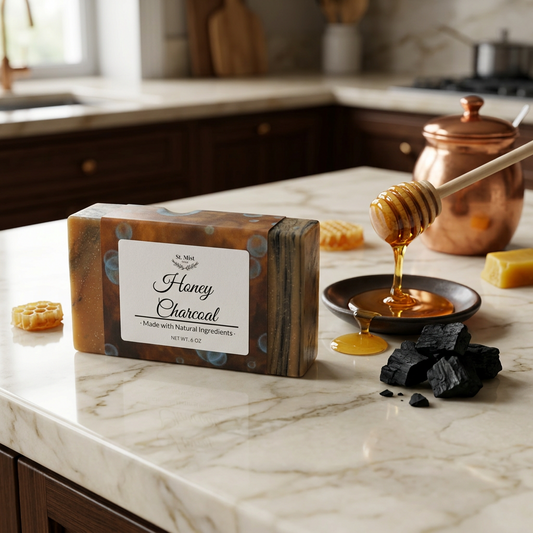 Handmade Honey Charcoal Soap